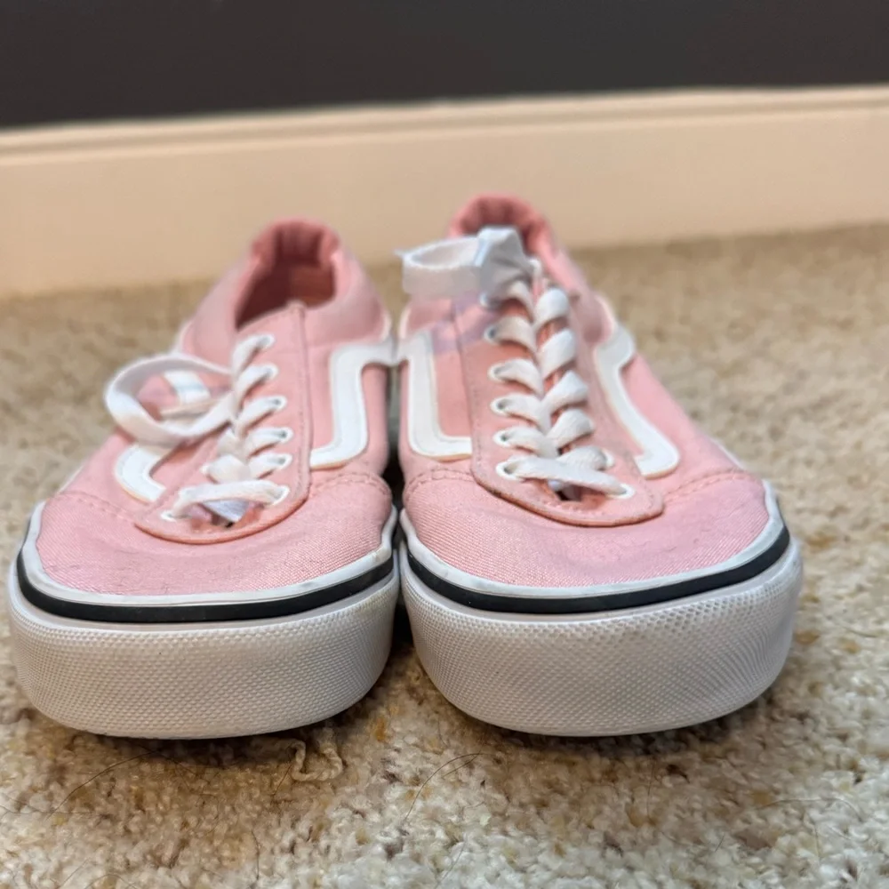 Vans Shoes Youth Girls 4.5 Off The Wall Old Skool Skate Sneakers Pink Fabric New